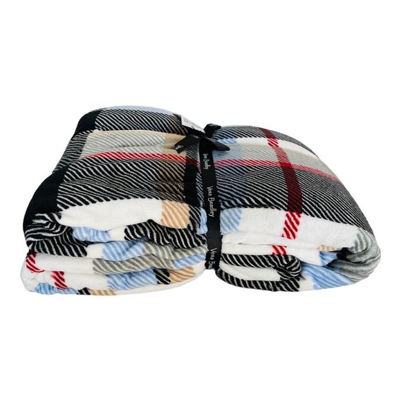 Vera Bradley Perfectly Plaid Oversized Plush Throw Blanket 94” x 66” - Picture 2 of 7